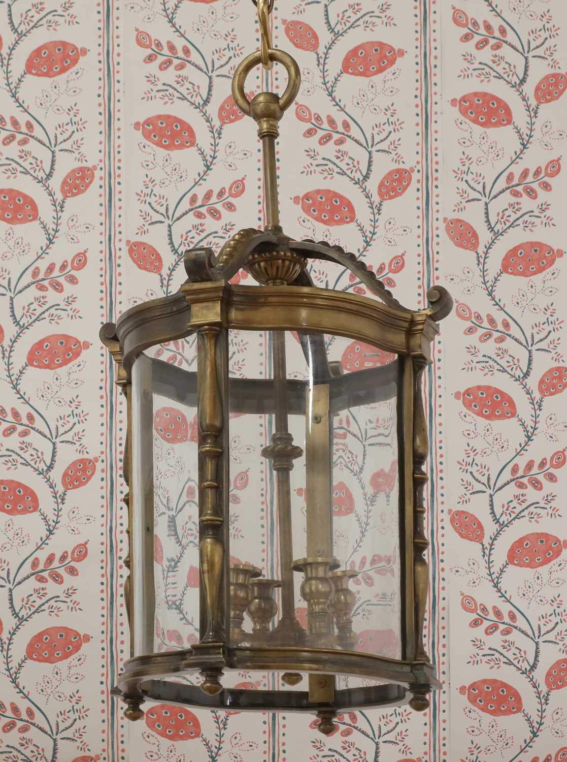 A neo-baroque brass lantern,