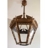 An hexagonal bronze lantern,