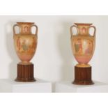 A pair of pottery krater vases,