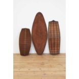 Three Congolese basketwork shields,