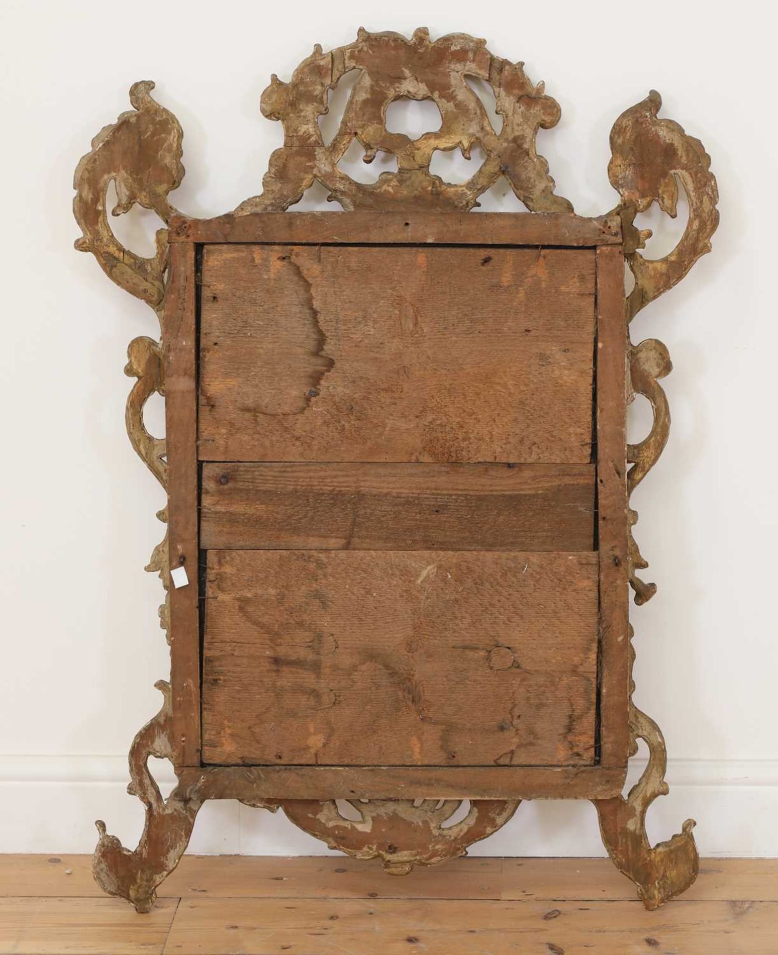 A baroque carved giltwood wall mirror, - Image 2 of 2