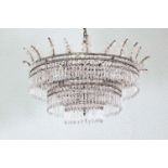 An icicle drop two-tier chandelier,