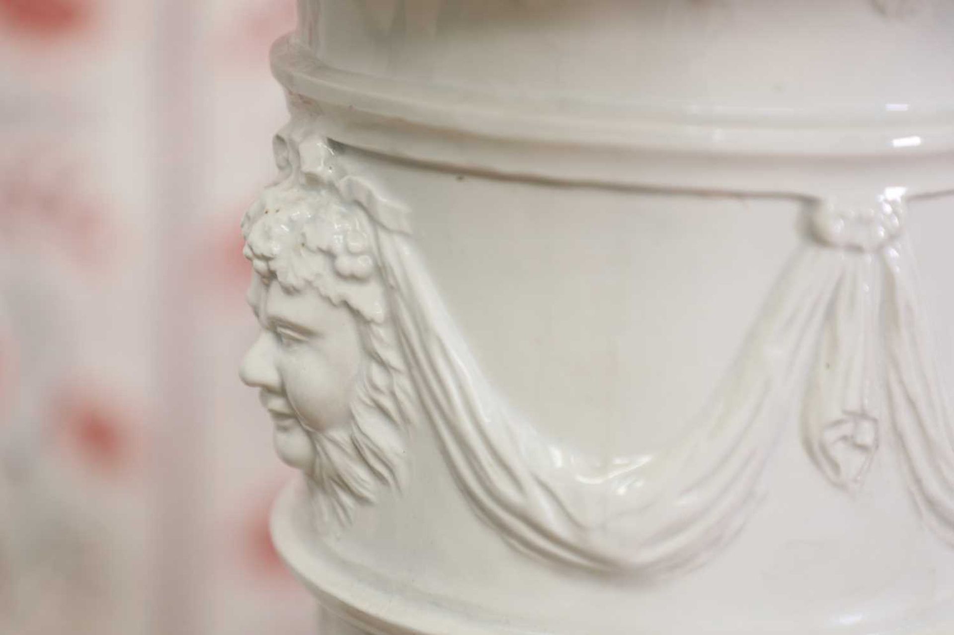 A pair of Gien creamware neoclassical vases, - Image 4 of 5