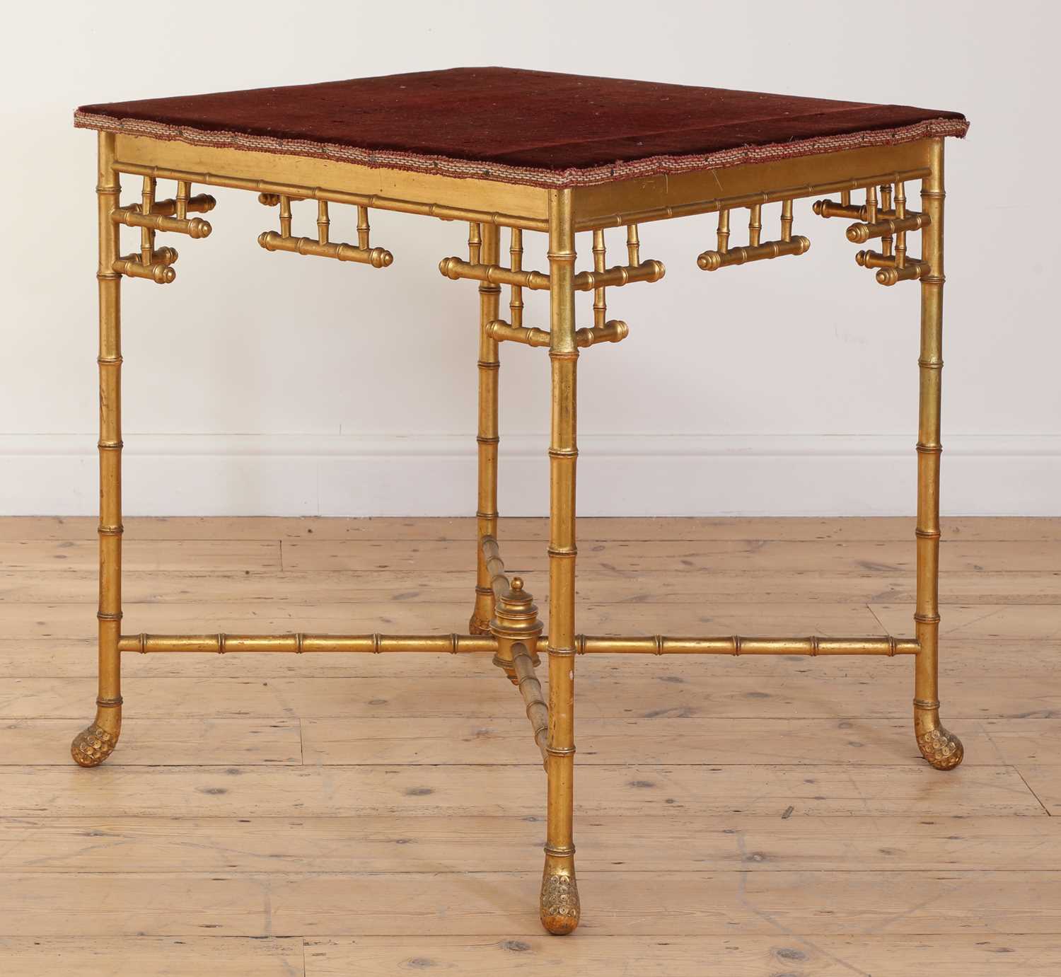 A Napoleon III gilt, faux bamboo, card or centre table, - Image 2 of 16
