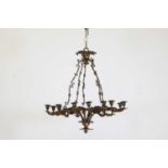 A William IV, parcel-gilt and bronze, fifteen-light chandelier,
