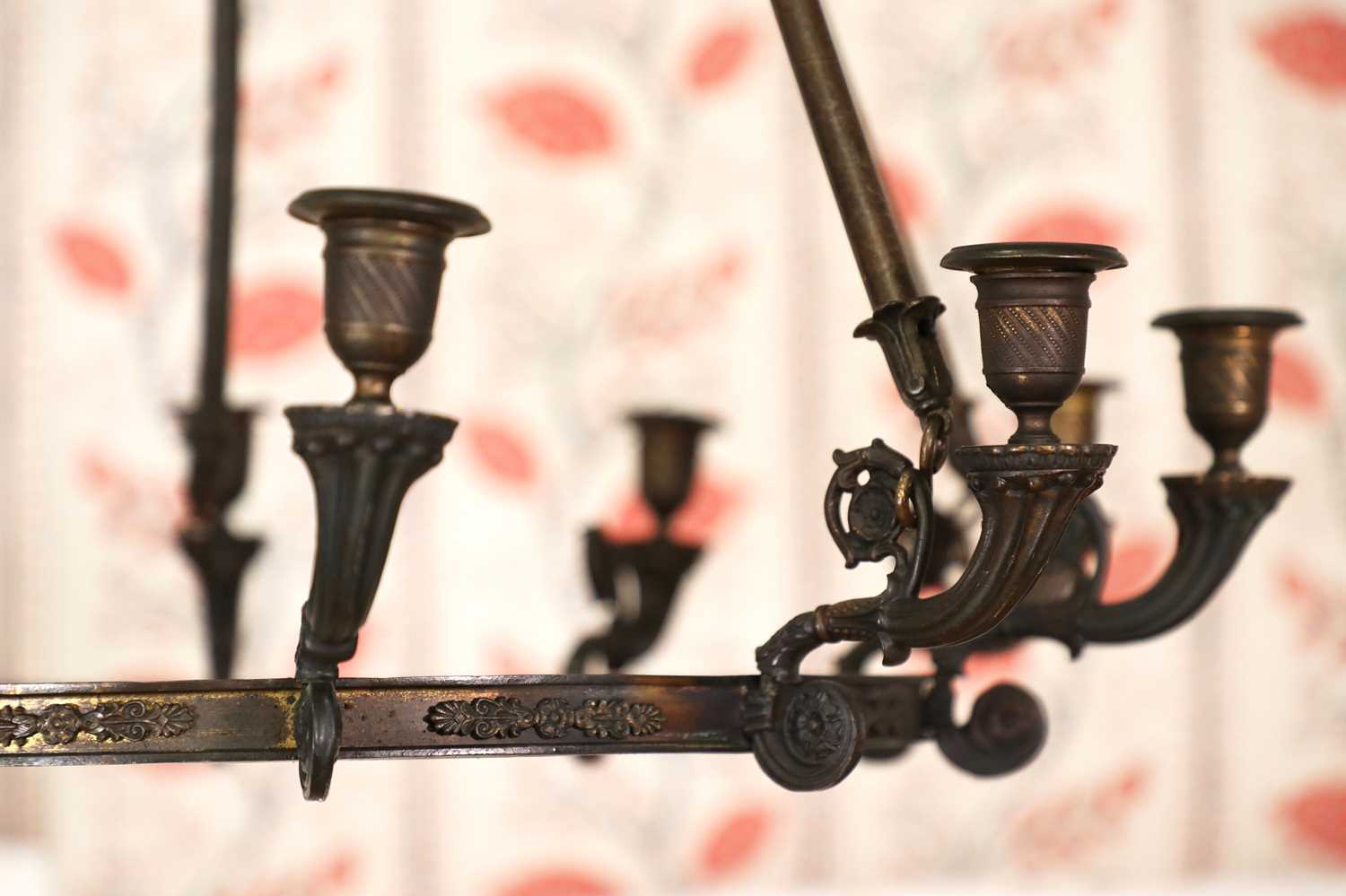 An Empire bronze ten-branch chandelier, - Image 2 of 2