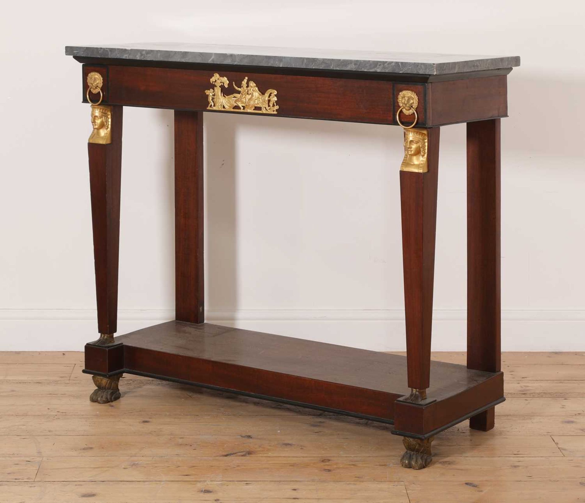 A mahogany French Empire console table, - Image 3 of 10