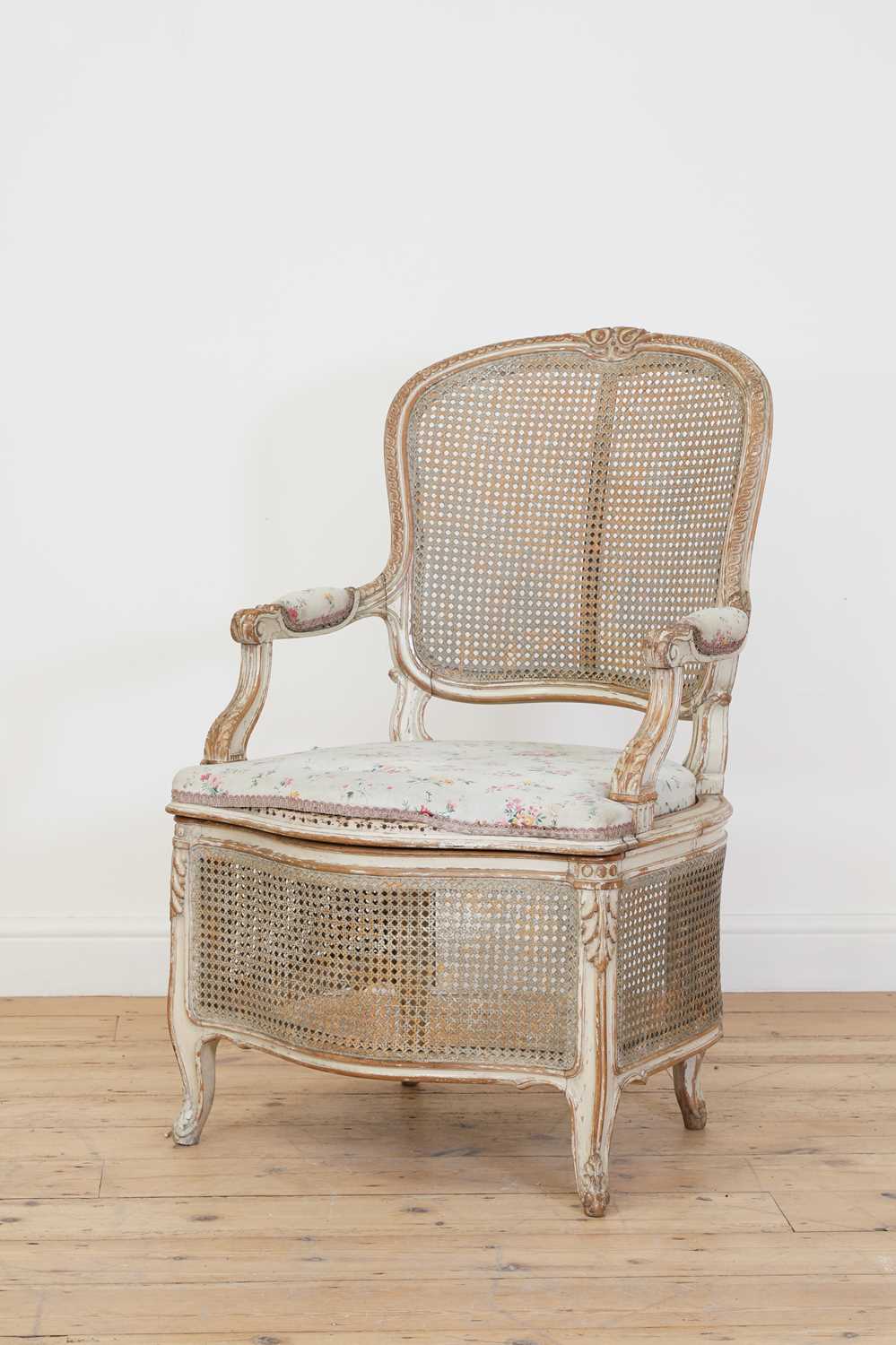 A rare 'chaise percée' in the Louis XVI style,