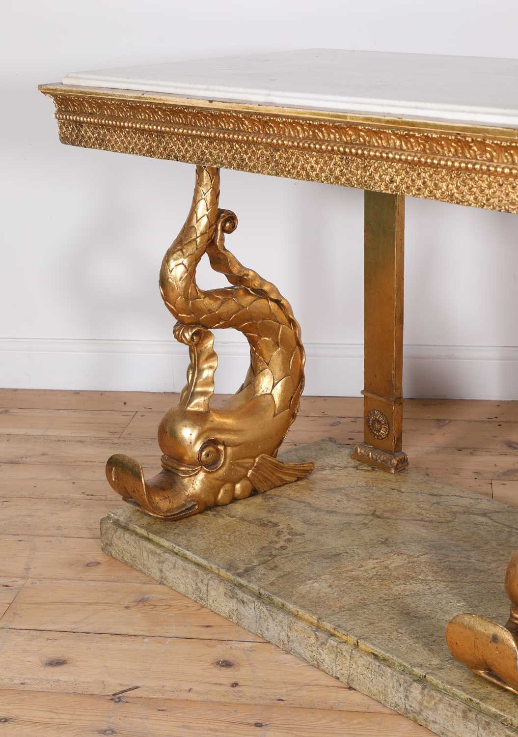 A Swedish Gustavian giltwood console table, - Image 5 of 9