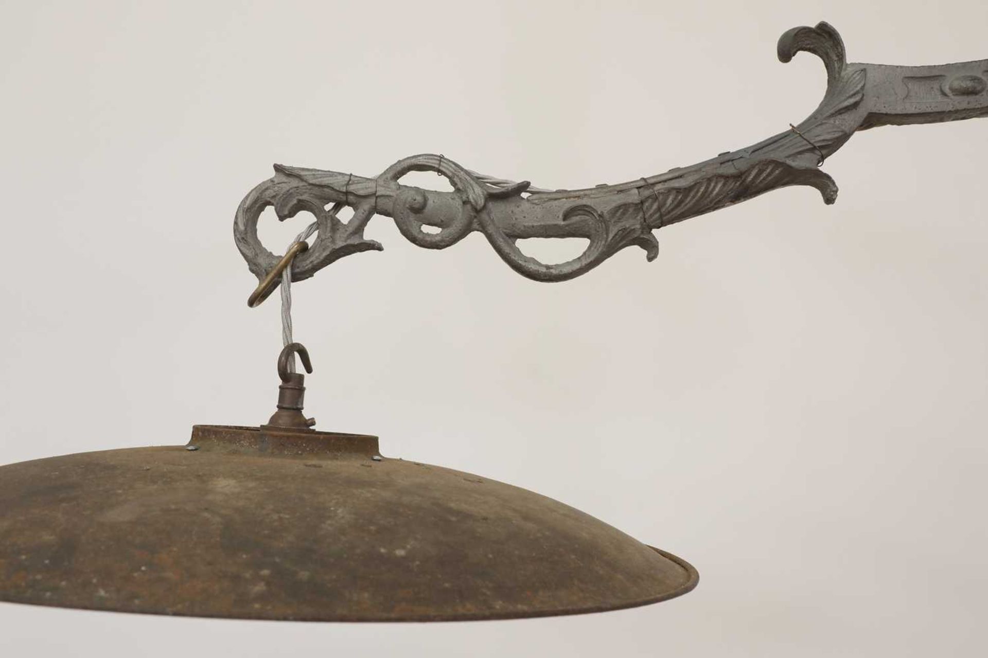 A large Louis Philippe cast iron billiard chandelier, - Image 3 of 4