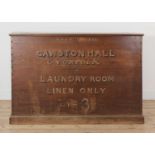 A beechwood linen chest,