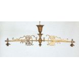 A Victorian brass gasolier,