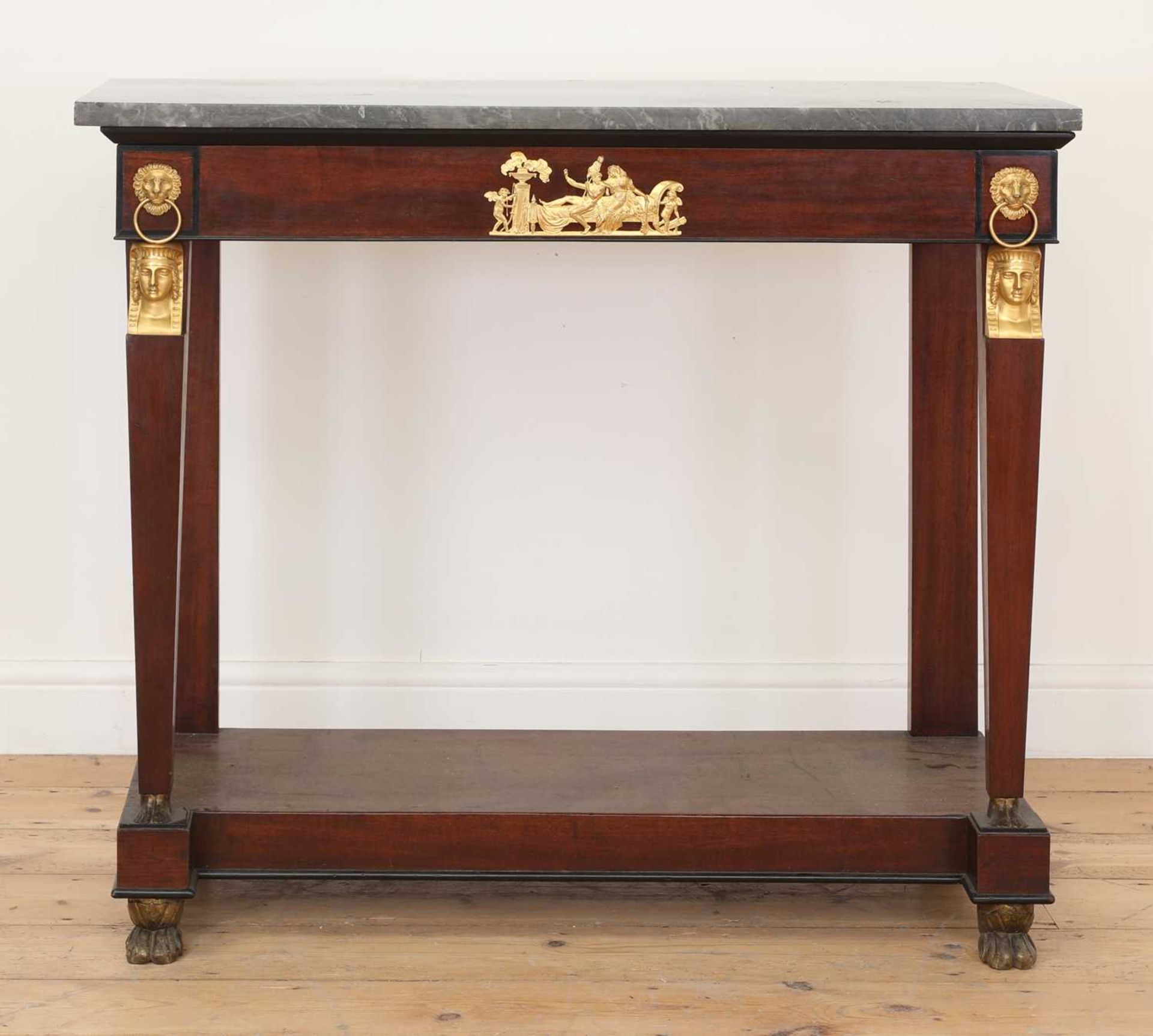 A mahogany French Empire console table,