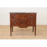 An Italian inlaid walnut commode,