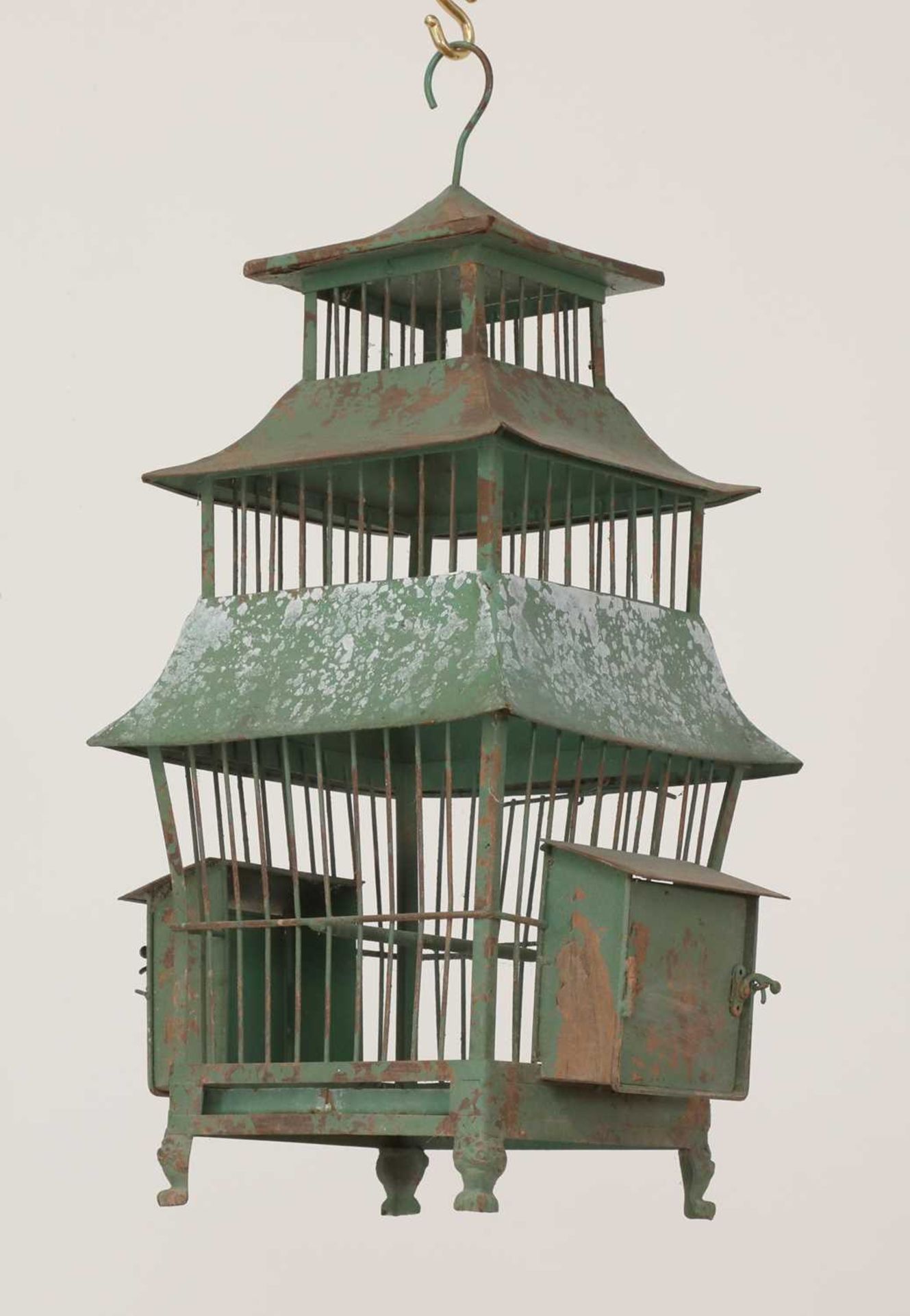 A painted toleware birdcage, - Image 2 of 2