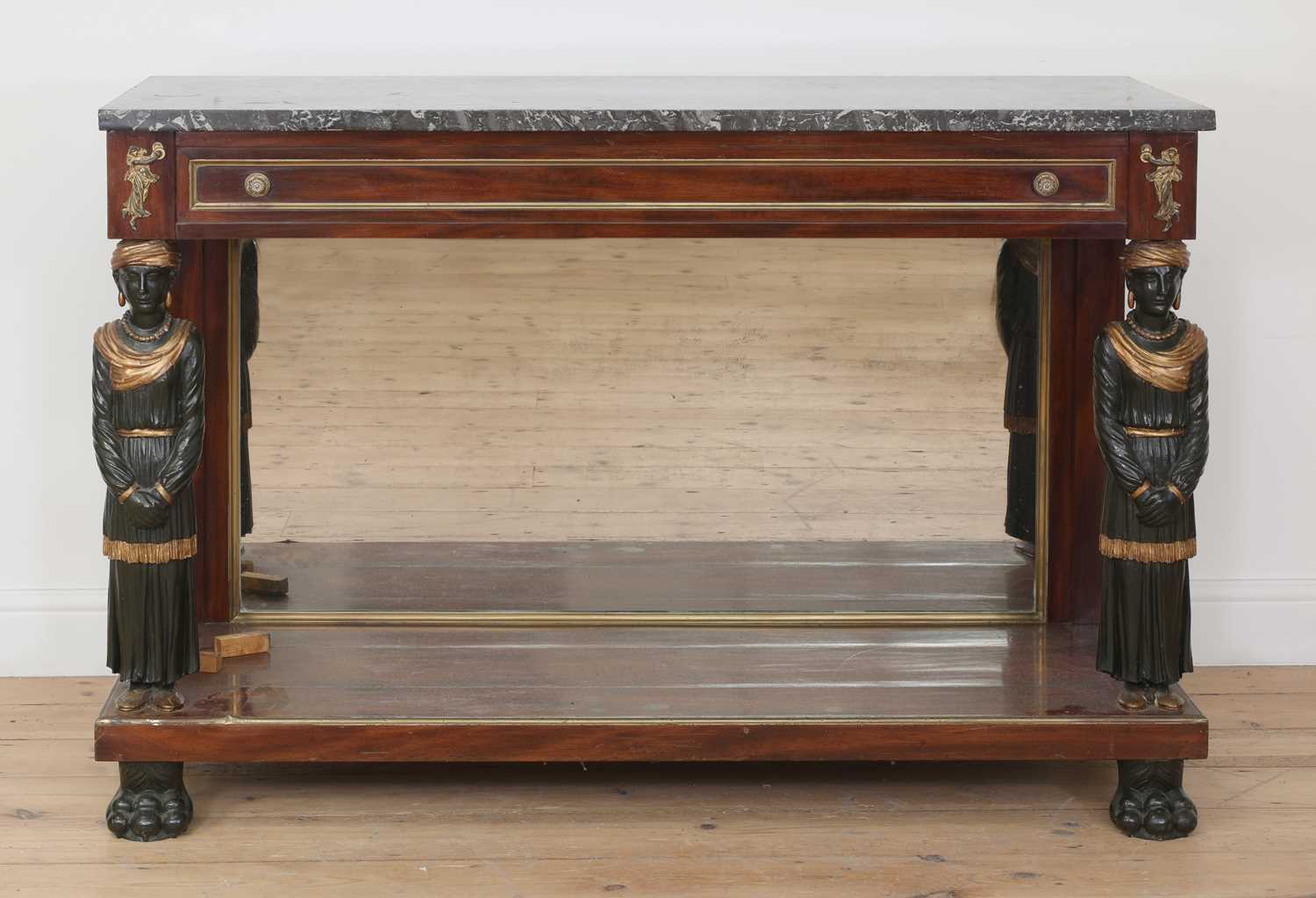 A French Empire mahogany console table,