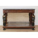 A French Empire mahogany console table,