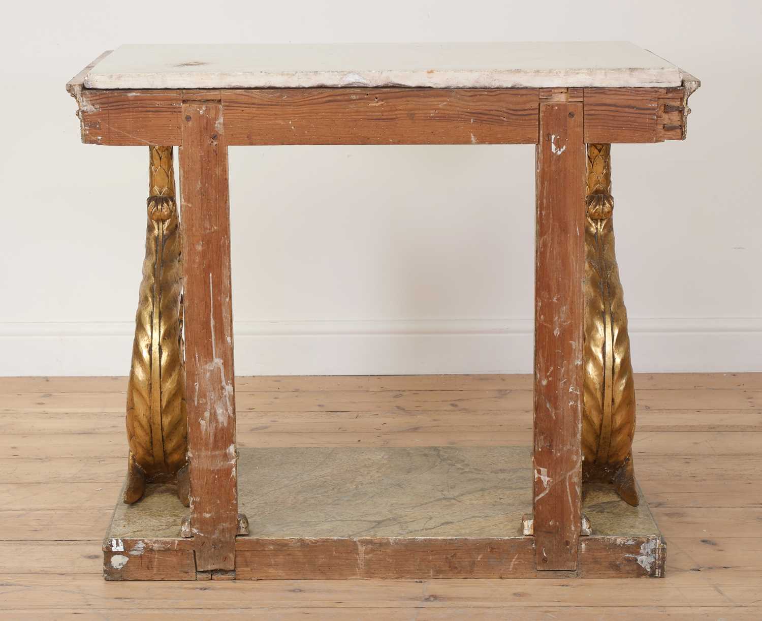 A Swedish Gustavian giltwood console table, - Image 9 of 9