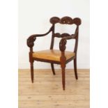 A Regency mahogany elbow chair,