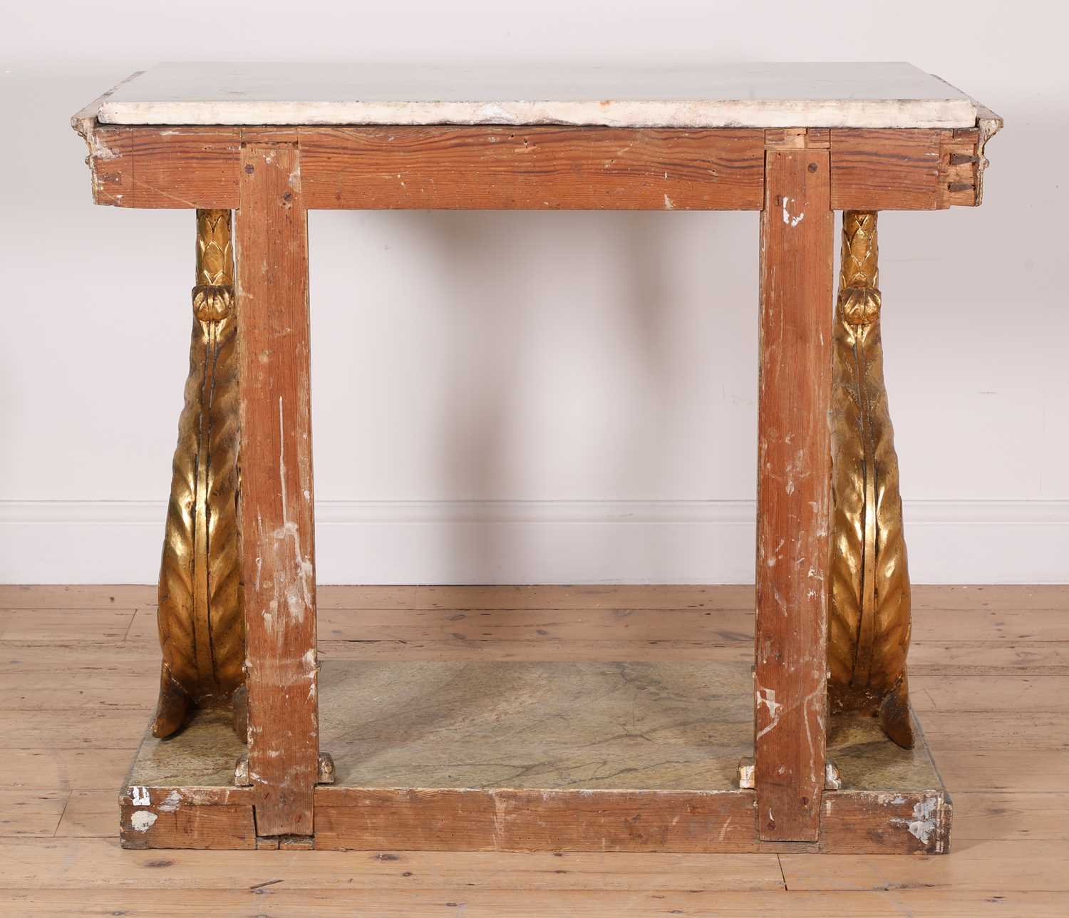 A Swedish Gustavian giltwood console table, - Image 8 of 9