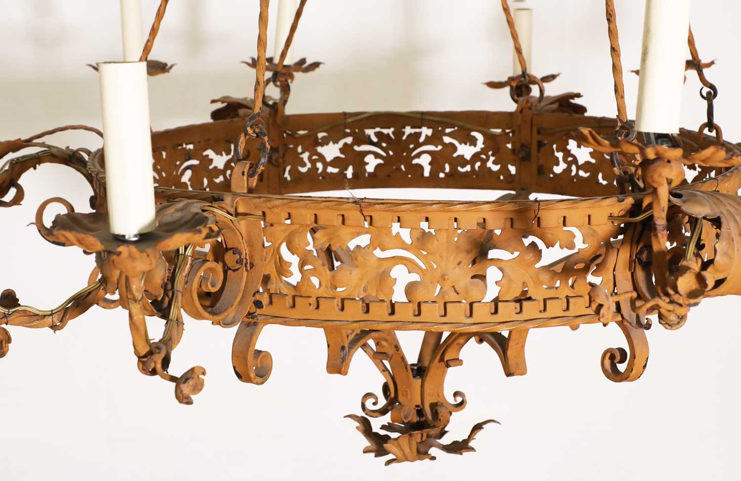 A wrought iron chandelier, - Image 2 of 2