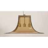 A rectangular sepia glass ceiling light,