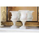 A pair of Italian neoclassical alabaster lamp vases,