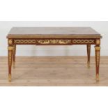 A Louis XVI-style, gilt-bronze-mounted, mahogany low table,