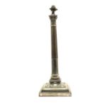 A silver plated Corinthian column table lamp,