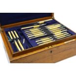 A canteen of silverplated Fiddle and Thread pattern flatware,
