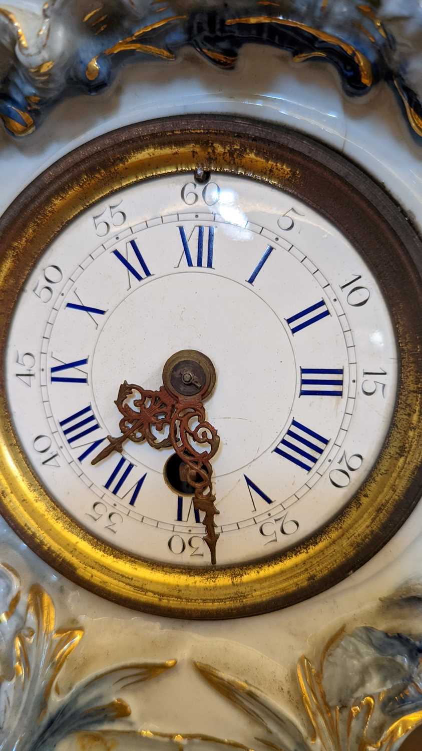 A German porcelain clock garniture - Image 4 of 25
