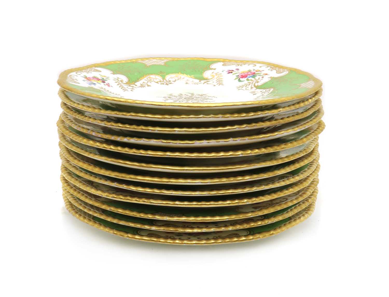 A set of twelve Coalport porcelain dessert plates, - Bild 5 aus 5