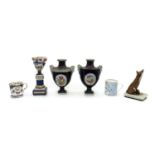 A pair of Dresden porcelain urn vases,