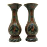 A pair of large cloisonne enamel vases