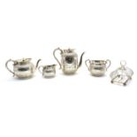 A silver plated four piece tea set,