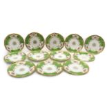 A set of twelve Coalport porcelain dessert plates,