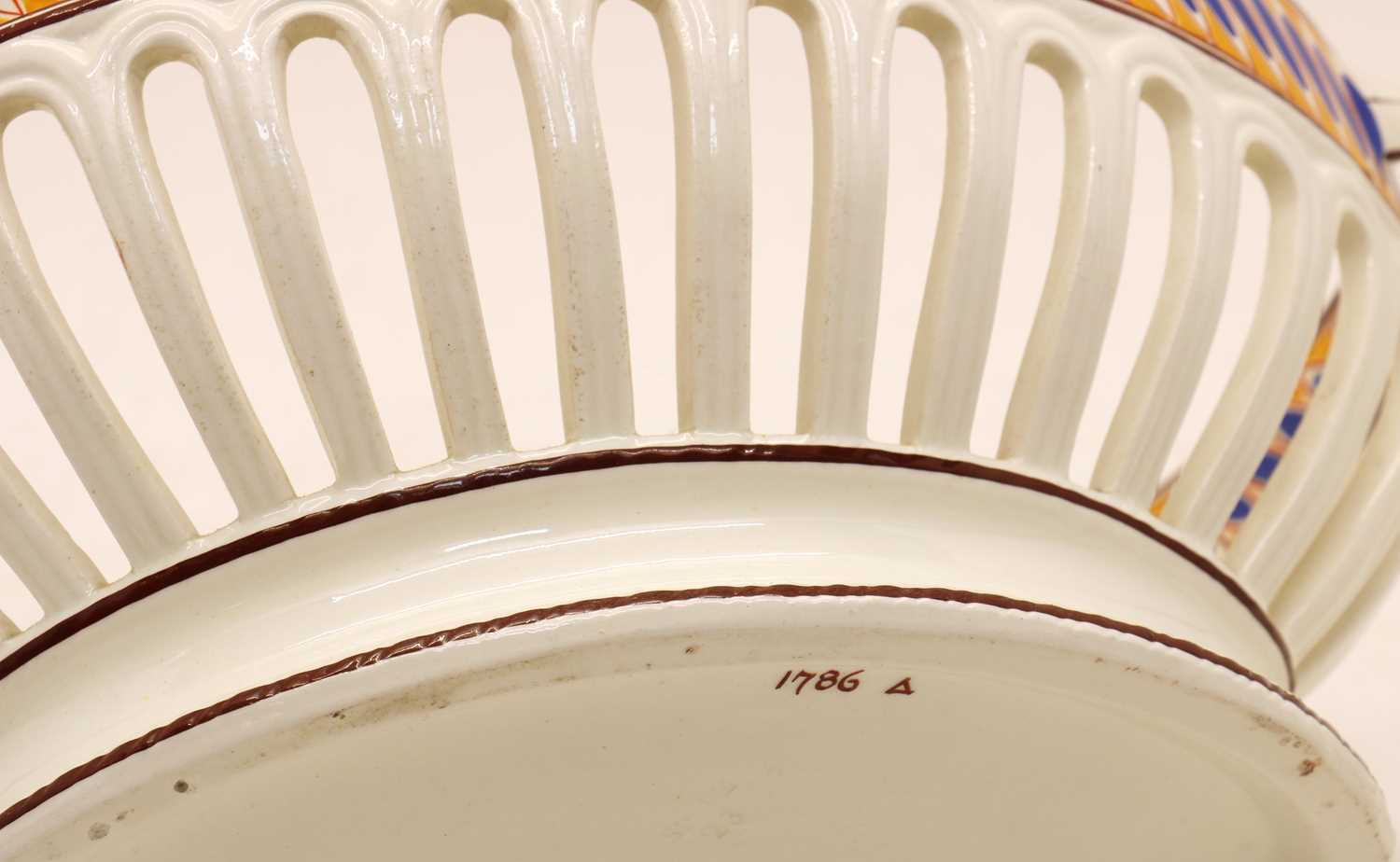 A Spode creamware chestnut basket and stand, - Image 3 of 3