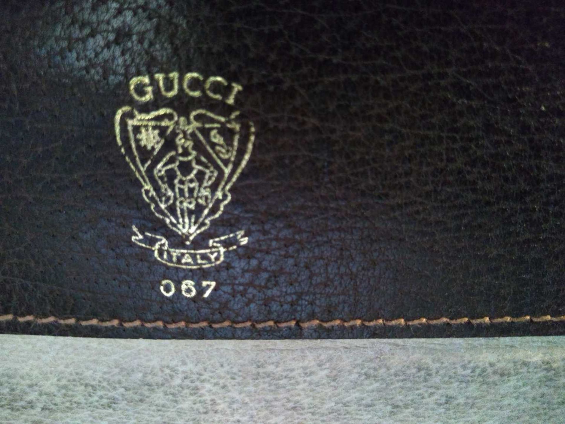 A vintage Gucci brown coated canvas briefcase, - Bild 9 aus 15