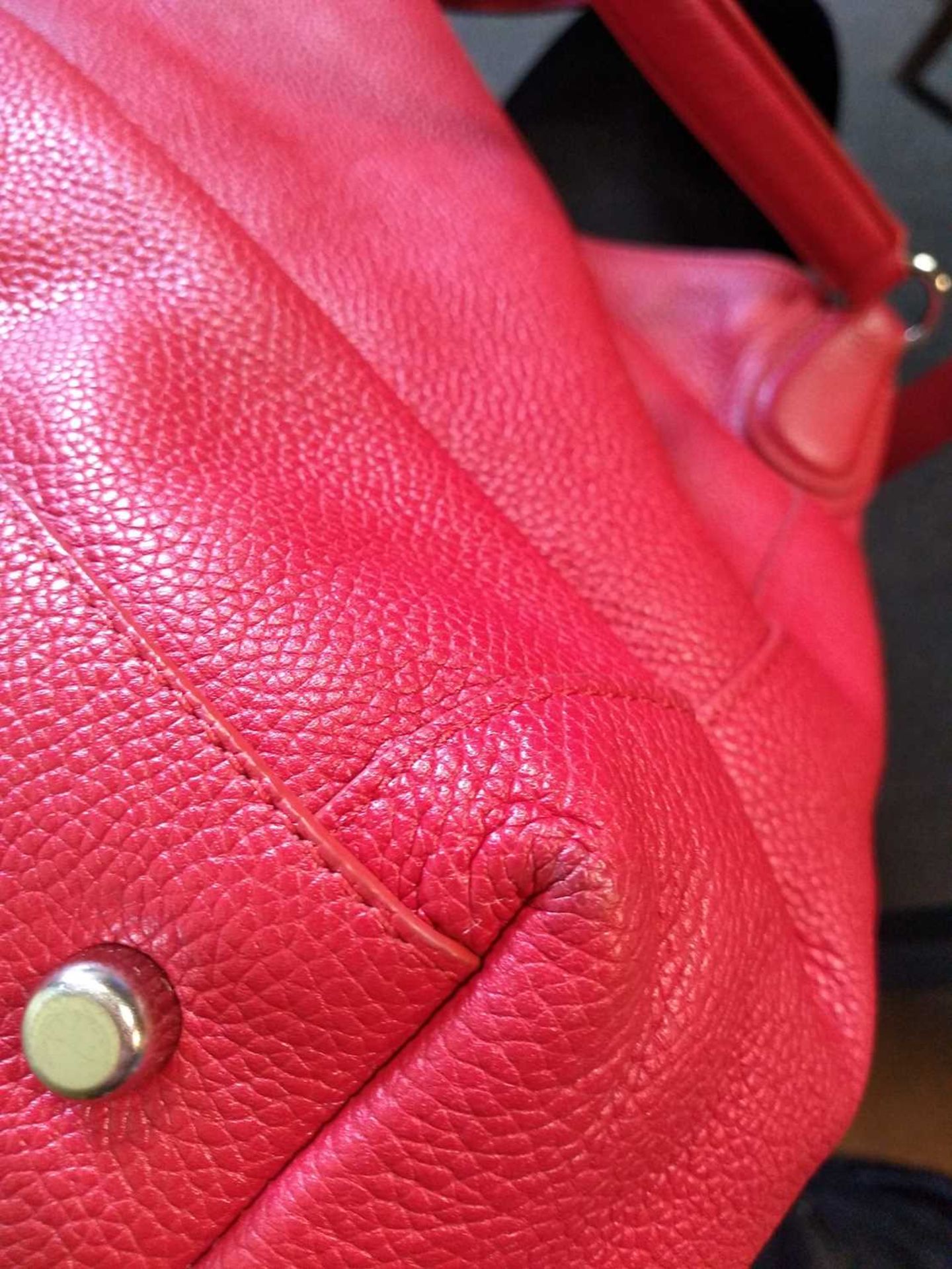 A Coach red leather Edie bag, - Bild 11 aus 14