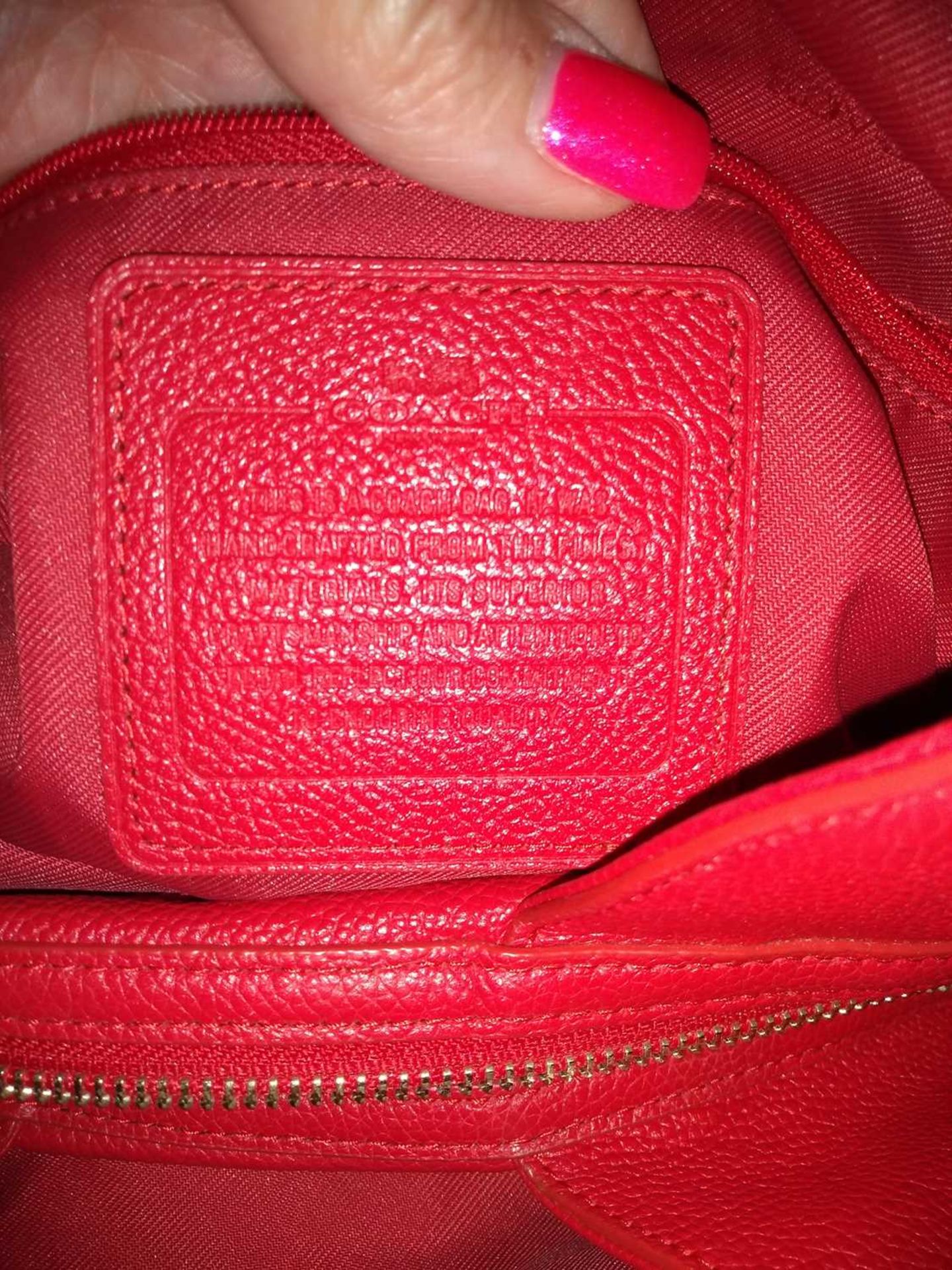 A Coach red leather Edie bag, - Bild 4 aus 14