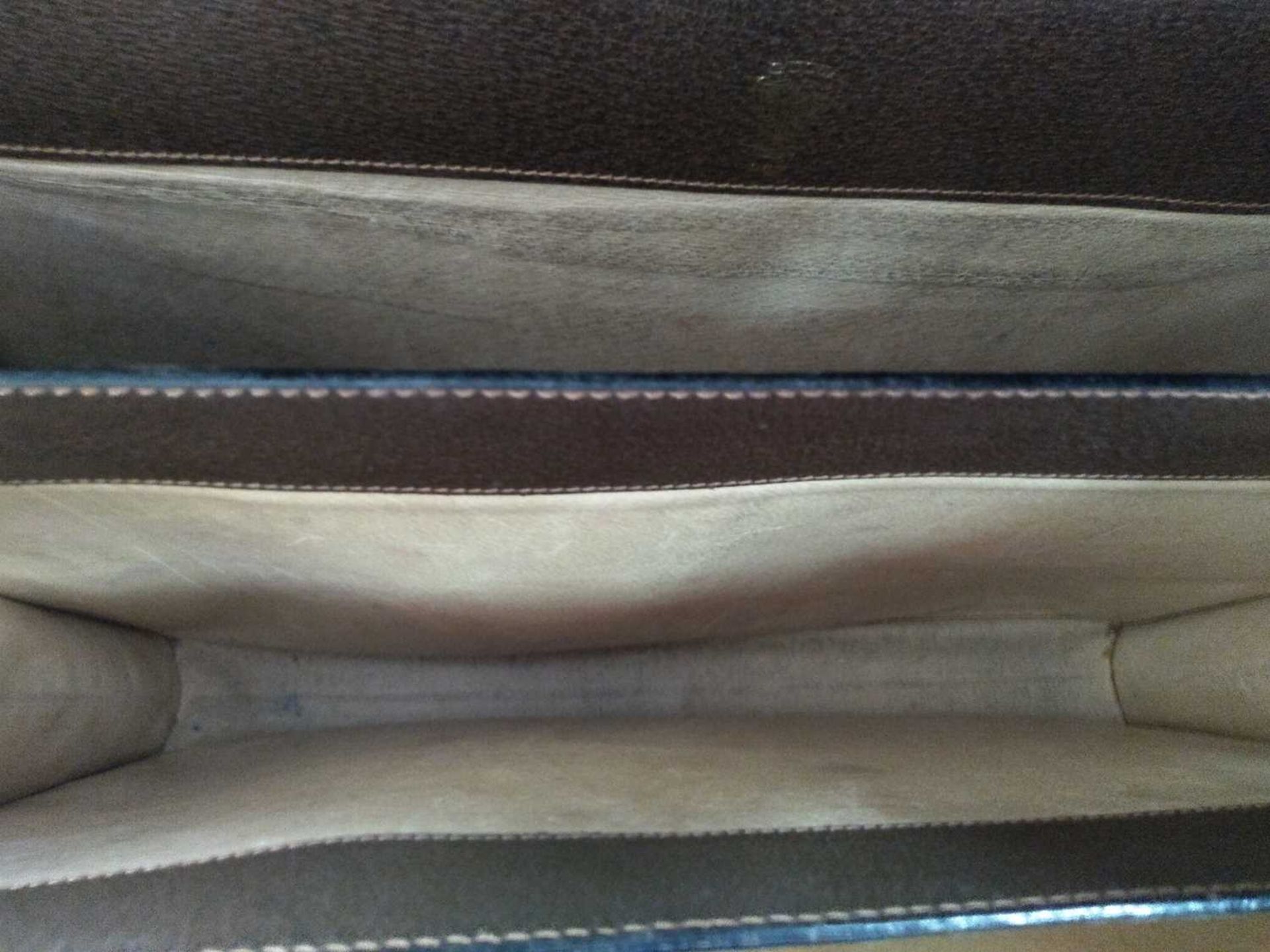 A vintage Gucci brown coated canvas briefcase, - Bild 13 aus 15