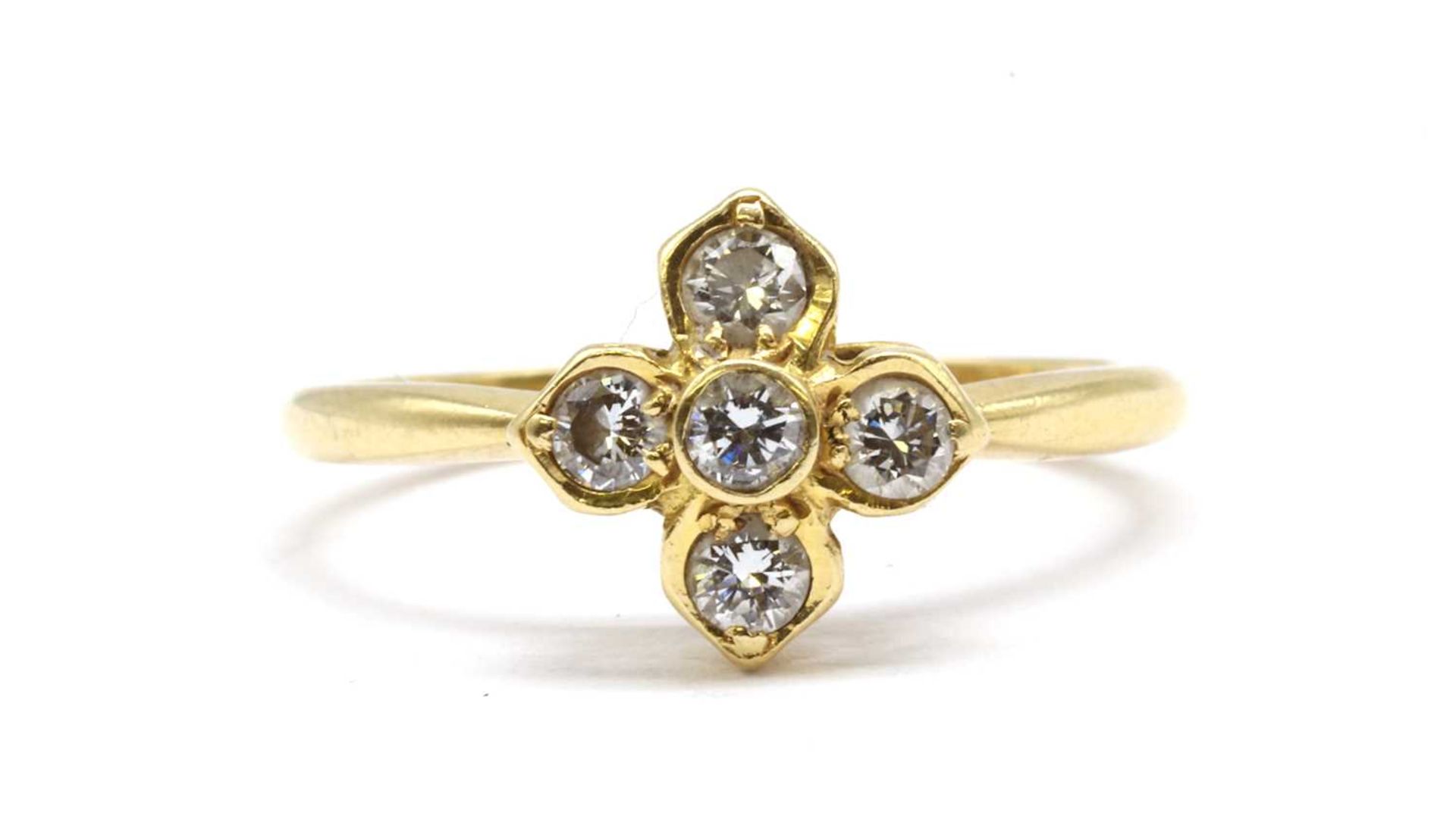 An 18ct gold diamond floral cluster ring,