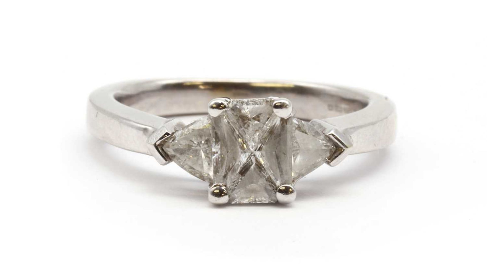 A 14ct white gold diamond ring,