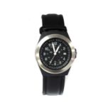 A cased stainless steel Traser 'P59 Type 3' quartz strap watch,