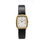 A gold plated Omega 'De Ville' quartz strap watch,