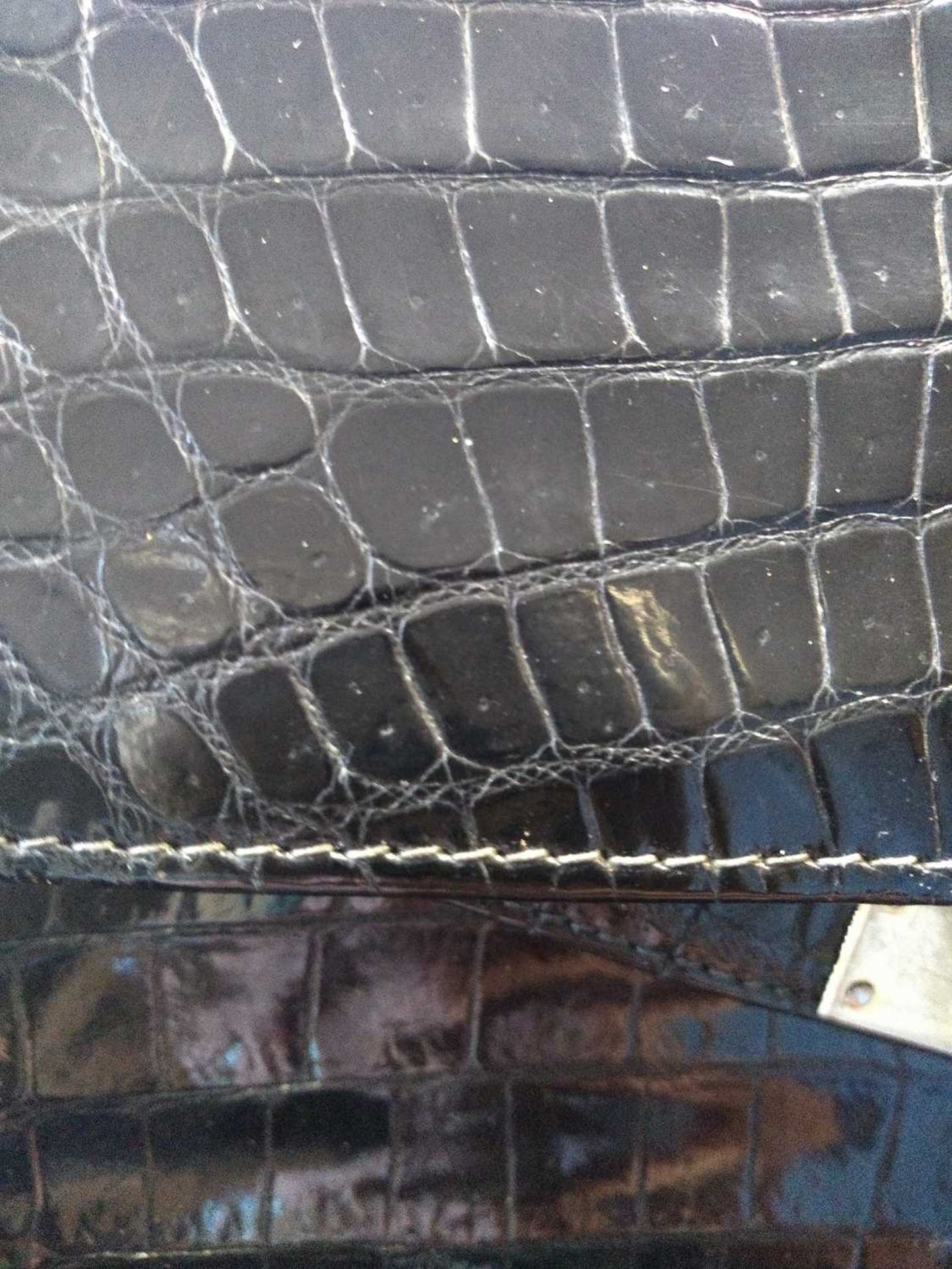 A vintage Asprey 'kelly' crocodile leather bag, - Bild 7 aus 18