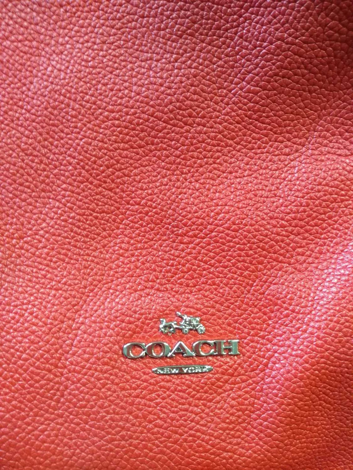 A Coach red leather Edie bag, - Bild 5 aus 14