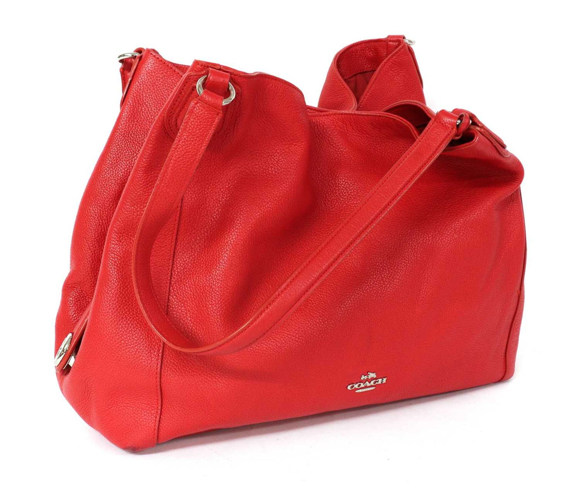 A Coach red leather Edie bag, - Bild 2 aus 14
