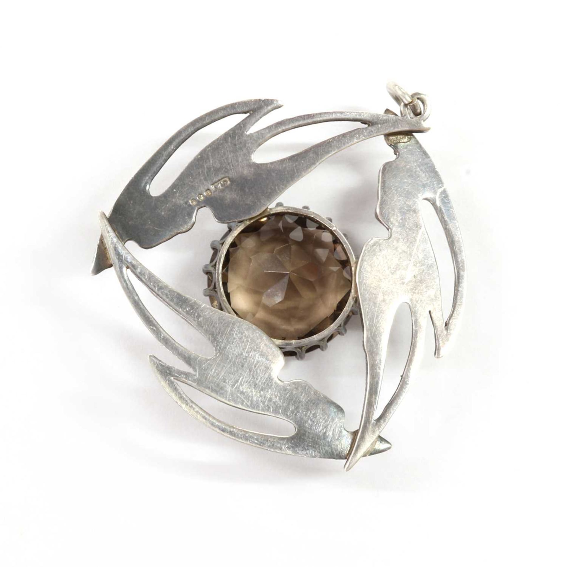 A Scottish sterling silver smoky quartz pendant, - Bild 2 aus 2
