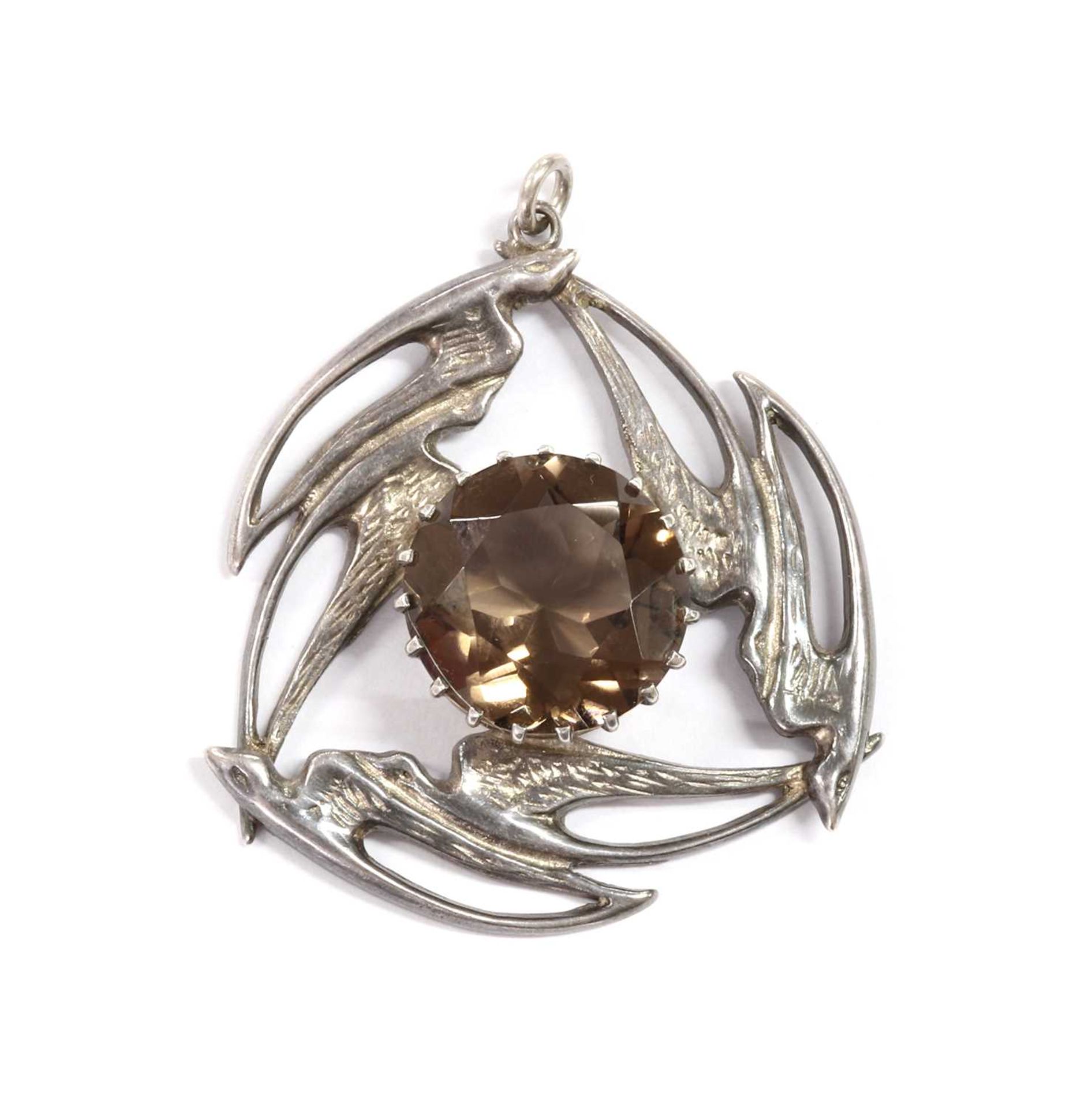 A Scottish sterling silver smoky quartz pendant,